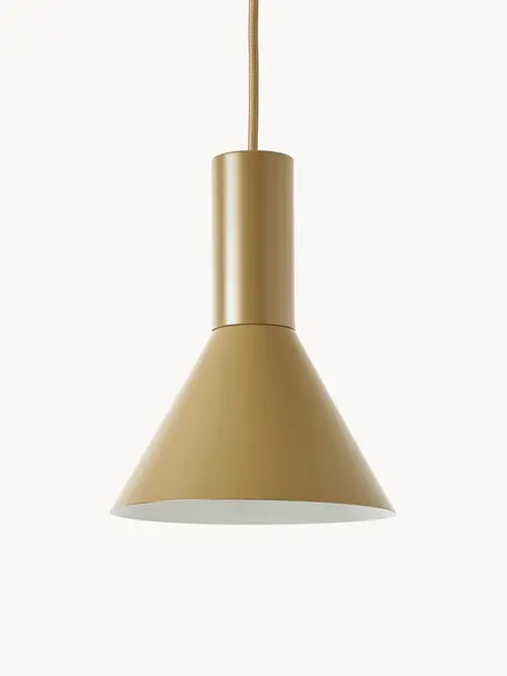 Lámpara de techo pequeña de diseño Lyss, Cable: cubierto en tela, Verde oliva, Ø 18 x Al 23 cm