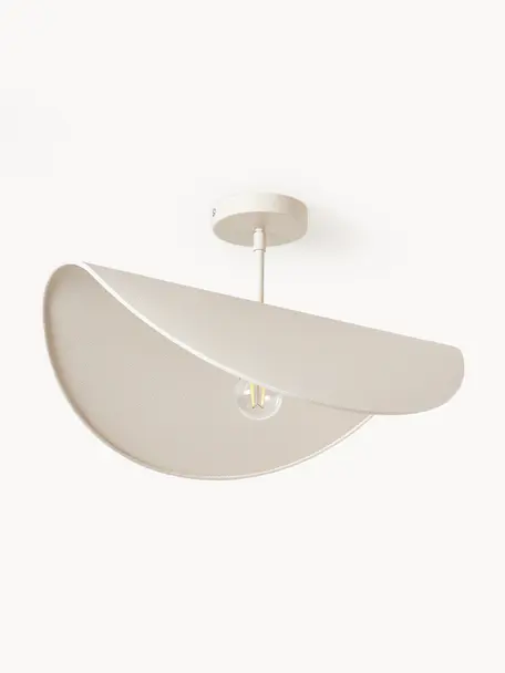 Design plafondlamp Kenzie van linnen, Lampenkap: 100% linnen, Lichtbeige, B 55 x H 29 cm