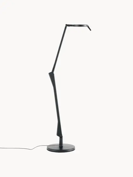 Lámpara de escritorio LED regulable y extensible Aledin Tec, Lámpara: policarbonato pintado, al, Cable: plástico, Negro, Ø 21 x Al 48 cm