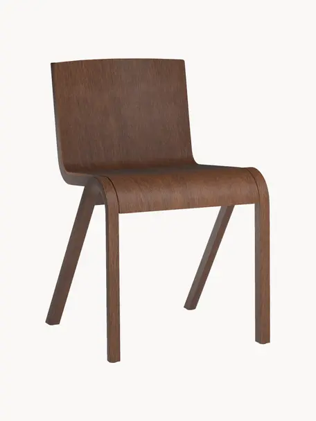 Krzesło z drewna dębowego Ready Dining, Stelaż: drewno dębowe lakierowane, Nogi: drewno dębowe lakierowane, Ciemne drewno dębowe, S 47 x G 50 cm