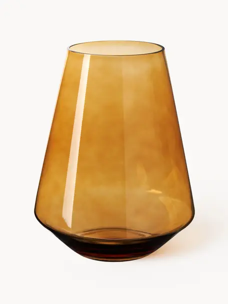 Mundgeblasene Vase Joyce, Glas, Hellbraun, Ø 17 x H 21 cm