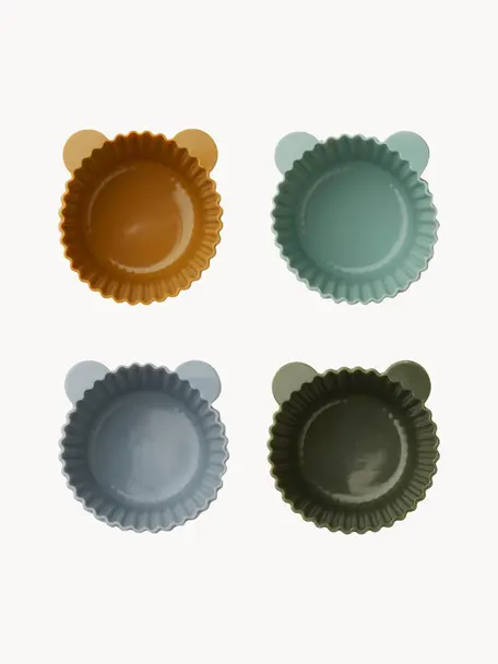 Moules à muffins Jerry, 12 pièces, Silicone, Brun clair, bleu ciel, tons verts, Ø 7 x haut. 4 cm