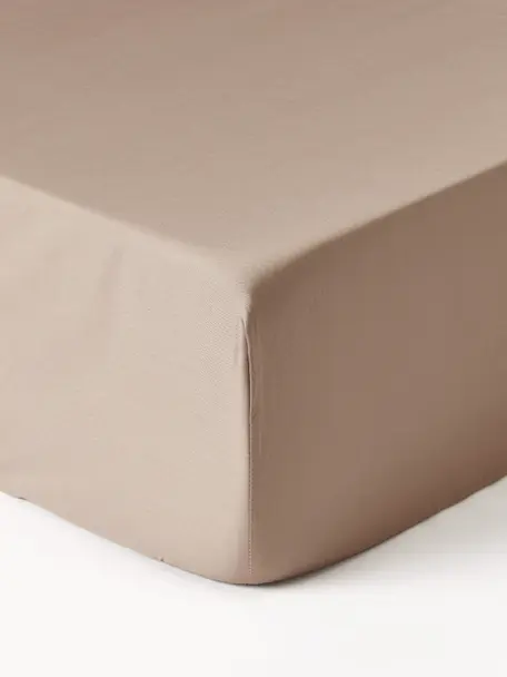 Elastická plachta na topper matrac Premium, bavlnený satén, Béžová, Š 140 x D 200 cm, V 15 cm