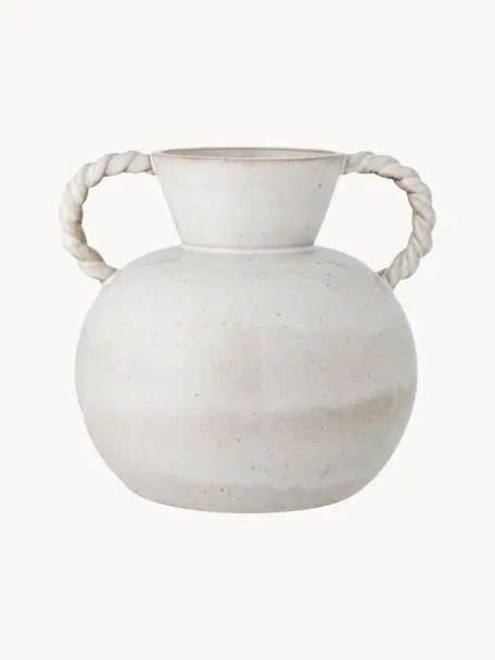 Vaso con manici Semira, alt. 22 cm, Gres, Beige chiaro, Ø 24 x Alt. 22 cm