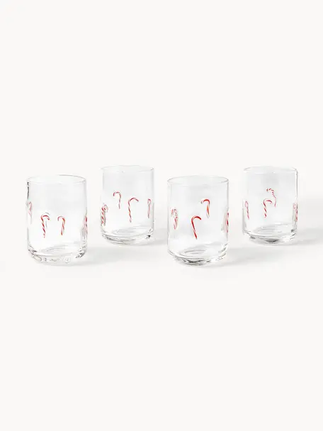 Verres à eau soufflés bouche Candy, 4 pièces, Transparent, larg. 8 x haut. 11 cm, 370 ml