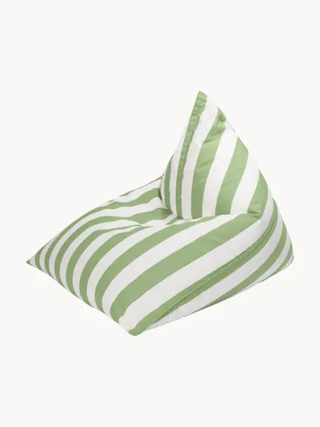 Pouf sacco da esterno Calypso, Rivestimento: 100% polipropilene resist, Verde, bianco, Larg. 115 x Alt. 90 cm