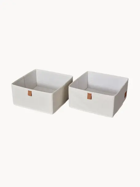Aufbewahrungsboxen Premium, 2 Stück, Hellbeige, Braun, B 30 x T 30  cm