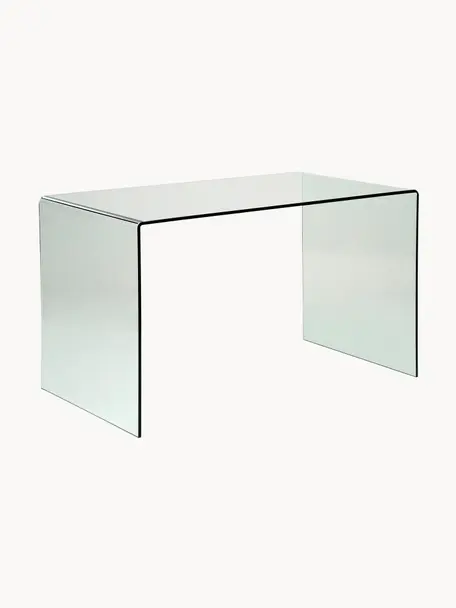 Pracovný stôl zo skla Club, Sklo, Priehľadná, Š 125 x H 60 cm
