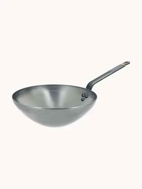 Wok con cera d'api Mineral B, Acciaio laminato con cera d'api, Argentato, Ø 32 x Alt. 20 cm