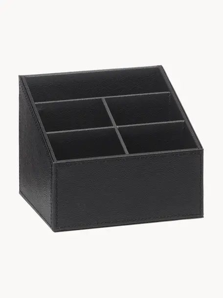 Organiseur bureau en cuir synthétique Storage, Noir, larg. 14 x haut. 13 cm