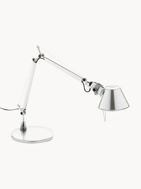 Lampe de bureau orientable Tolomeo Micro, Argenté, larg. 45 x haut. 37-73 cm