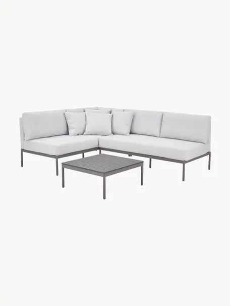 Garten-Lounge-Set Linden, 2-tlg., Bezug: 100% Polyester Der hochwe, Gestell: Metall, pulverbeschichtet, Tischplatte: Polystyrol, Gestell: Metall, pulverbeschichtet, Dunkelgrau, Hellgrau, Set mit verschiedenen Größen