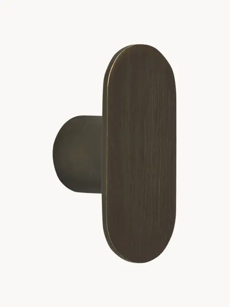 Nástenný háčik z kovu Piccollo, Potiahnutá oceľ, Bronzová, Š 4 x V 7 cm