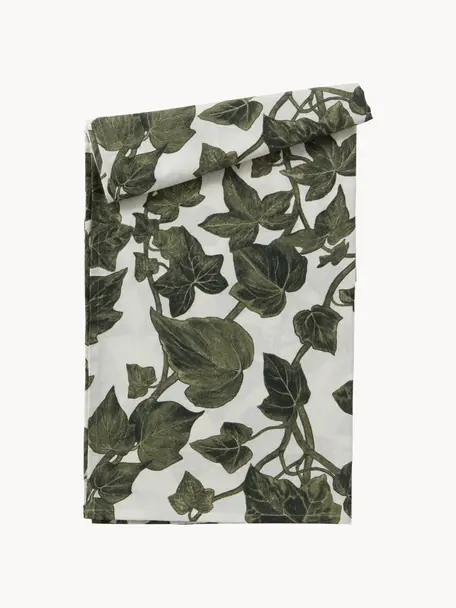 Nappe Ivy, tailles variées, 100% coton, Vert foncé, noir, blanc cassé, 6-8 personnes (long. 250 x larg. 145 cm)