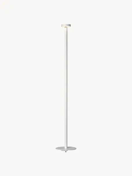 Lampada da terra da esterno a LED con luce regolabile Boro, Lampada: alluminio rivestito, Bianco, Alt. 120 cm