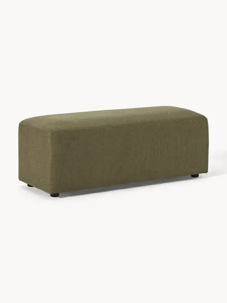 Pouf XL Melva, larg 116 x prof. 42 cm, Tissu vert olive, larg. 116 x prof. 42 cm