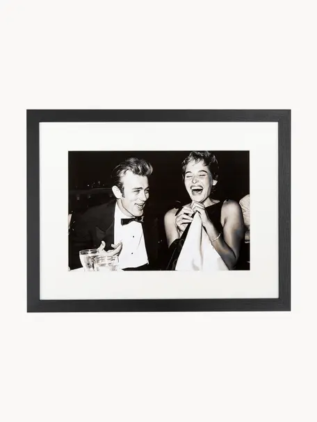 Ingelijste fotoprint Pier Abgeli en James Dean, Lijst: gelakt beukenhout, plexig, Zwart, wit, B 43 x H 33 cm