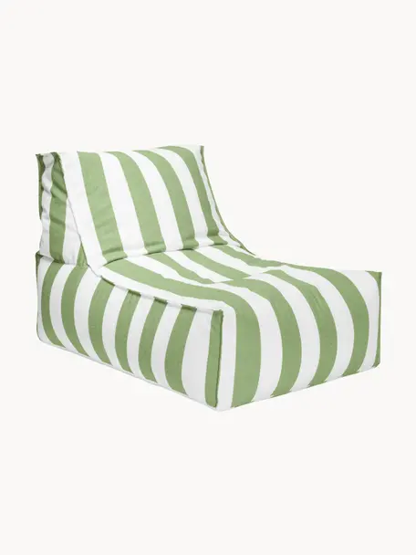 Futon d'extérieur Korfu, Vert, blanc, larg. 65 x prof. 100 cm