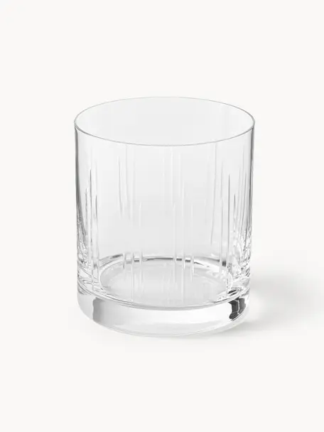 Vasos de agua de cristal Felipe, 4 uds., Cristal 

¡Trae el brillo del cristal a tu mesa de comedor! El cristal es excepcionalmente transparente y pesado, lo que significa que se siente valioso y al mismo tiempo tiene un buen aspecto. Además, los delicados cortes hacen de cada pieza un detalle especial, práctico y bonito., Transparente, Ø 8 x Al 9 cm, 280 ml