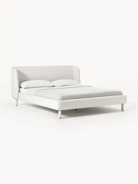 Čalúnená posteľ s čelom Luma, Svetlobéžová, Š 140 x D 200 cm