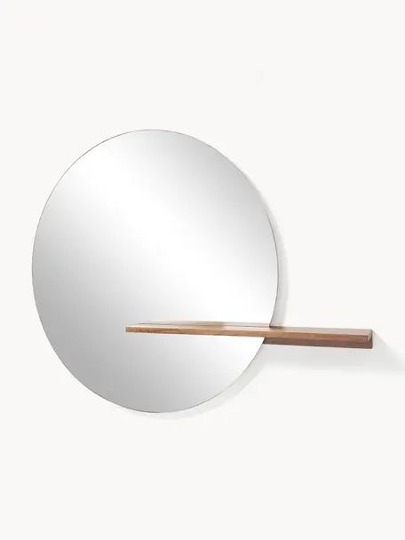 Velké nástěnné zrcadlo s dřevěnou policí Sandro, Mangové dřevo, Š 140 cm, V 110 cm