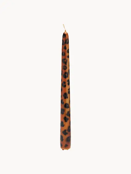 Candele fatte a mano Leopard 2 pz, Paraffina, Marrone chiaro, nero, Ø 2 x Alt. 25 cm