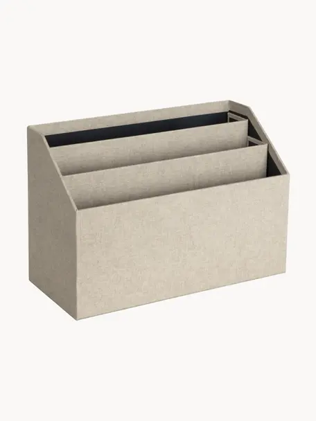 Organiseur bureau Hector, Toile, solide carton
(100 % papier recyclé), Beige clair, larg. 33 x prof. 16 cm
