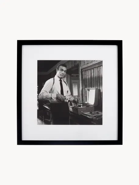 Impression numérique encadrée Connery, Noir, blanc, larg. 40 x haut. 40 cm