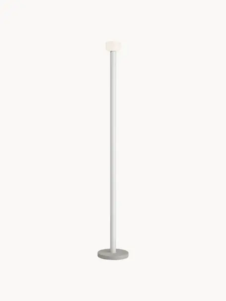 Lámpara de pie grande LED regulable Bellhop, Pantalla: vidrio, Estructura: aluminio recubierto, Cable: plástico, Gris, Al 178 cm