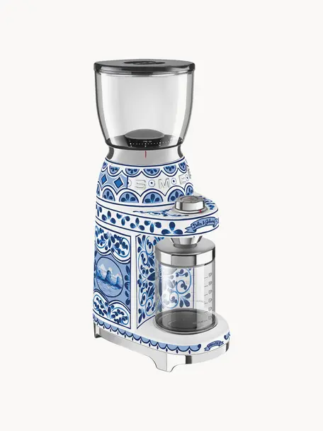 Elektrische Kaffeemühle Dolce & Gabbana - Blu Mediterraneo, Gehäuse: Edelstahl, lackiert, Deckel: Kunststoff, BPA-frei, Blau, Weiß, B 15 x H 39 cm