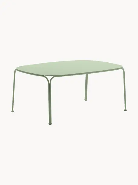 Garten-Couchtisch Hiray, Verzinkter Stahl, lackiert, Salbeigrün, B 90 x T 59 cm