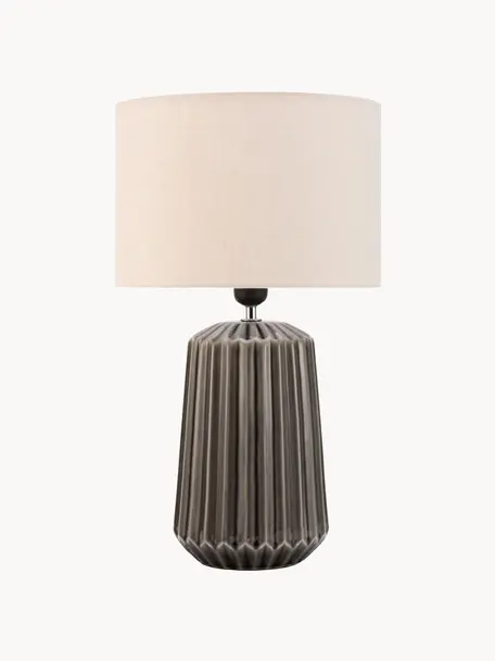 Lampa stołowa Classy Delight, Ciemny szary, złamana biel, Ø 28 x W 47 cm