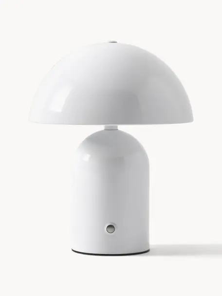 Malá prenosná stolová LED lampa Walter, Biela, Ø 19 x V 25 cm