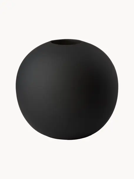 Vase boule fait main Ball, Ø 20 cm, Céramique, Noir, Ø 20 x haut. 20 cm
