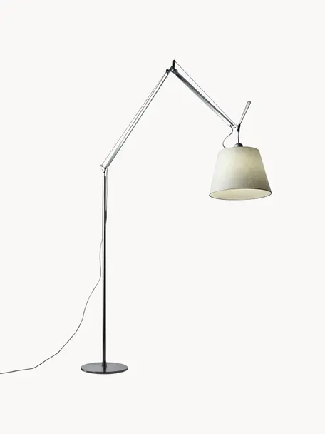 Lampa podłogowa Tolomeo Mega, Stelaż: aluminium powlekane, Jasny żółty, odcienie srebrnego, W 238 cm