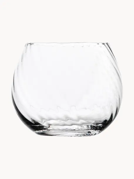 Waterglazen Opacity met groefstructuur, 6 stuks, Glas, Transparant, Ø 8 x H 7 cm, 230 ml