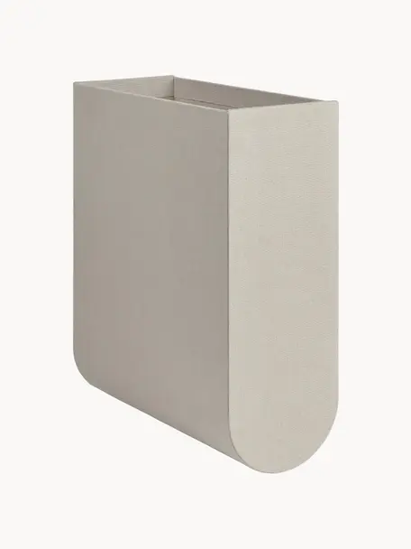 Caja artesanal Curved, Funda: 100% algodón, Estructura: cartón, Greige, An 12 x Al 33 cm