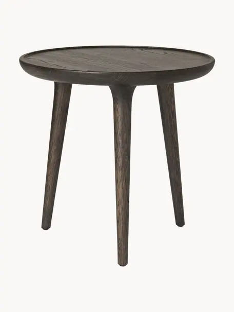 Ronde bijzettafel Accent van eikenhout, handgemaakt, Eikenhout 

Dit product is gemaakt van duurzaam geproduceerd, FSC®-gecertificeerd hout., Eikenhout, donkerbruin gelakt, Ø 45 x H 42 cm