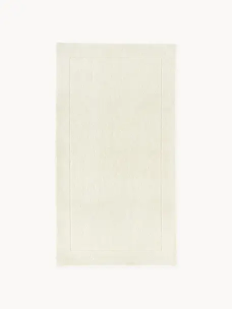 Tapis à poils ras en laine tuftée main Jadie, Blanc crème, larg. 80 x long. 150 cm (taille XS)