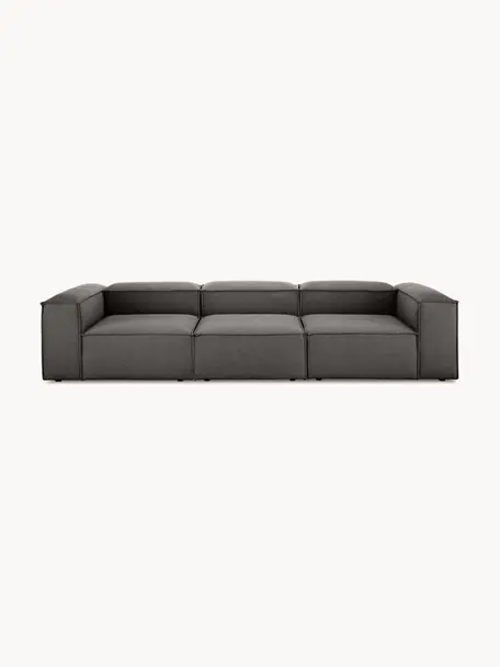 Modulares Sofa Lennon (4-Sitzer), Bezug: 100 % Polyester Der strap, Gestell: Massives Kiefernholz FSC-, Webstoff Anthrazit, B 327 x T 119 cm