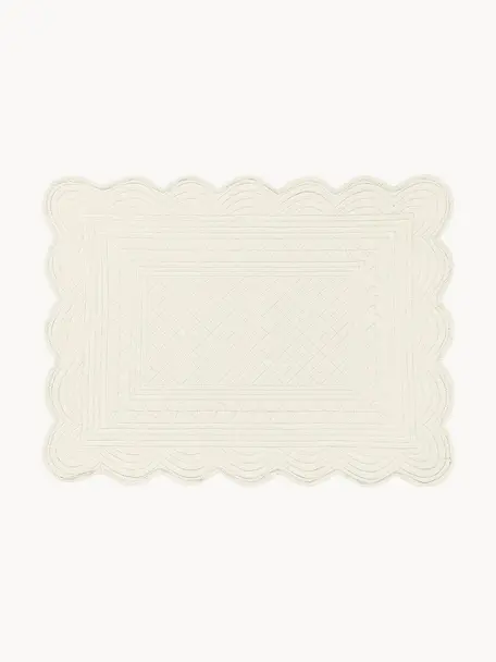 Sets de table Boutis, 2 pièces, 100 % coton, Blanc cassé, larg. 34 x long. 48 cm