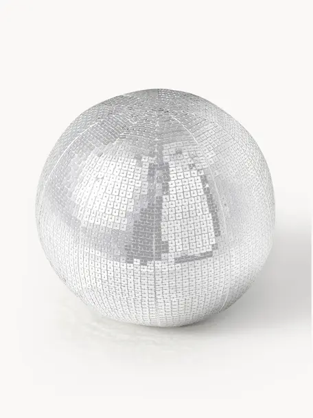 Rundes Dekokissen Diva mit dekorativen Pailletten, Hülle: 100 % Baumwolle, Silberfarben, Ø 26 cm