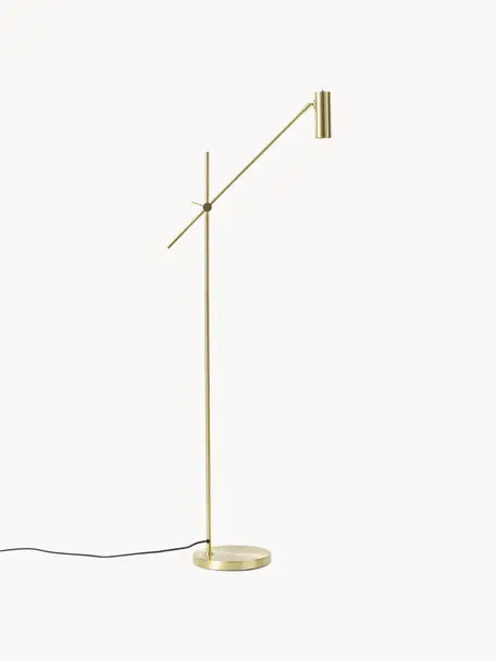 Lampa do czytania Cassandra, Odcienie złotego, matowy, W 152 cm