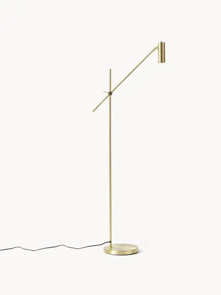 Lámpara de lectura Cassandra, Pantalla: metal galvanizado, Cable: cubierto en tela, Dorado mate, Al 152 cm