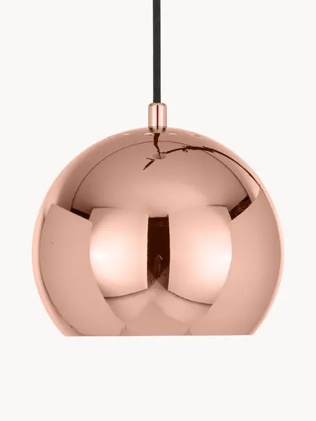 Menšia guľatá závesná lampa Ball, Odtiene medenej, Ø 18 x V 16 cm