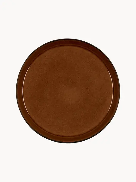 Dinerborden Gastro met reactief glazuur, 6 stuks, Keramiek, Donkerbruin, zwart, Ø 27 cm