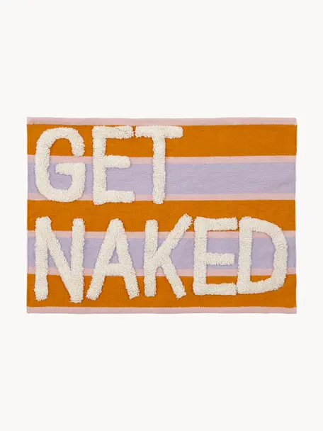 Badmat Get Naked met hoog-laag structuur, 100% katoen, Meerkleurig, B 55 x L 80 cm