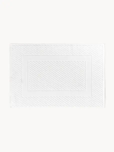 Badmat Katharina met honingraatpatroon, antislip, Wit, B 70 x L 120 cm