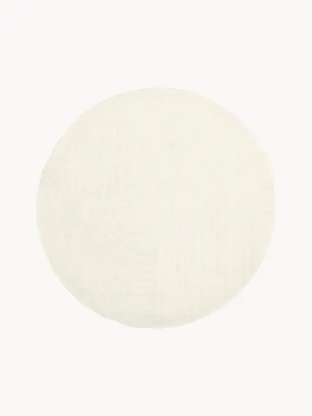 Kulatý ručně tkaný vlněný koberec Mason, Krémově bílá, Ø 120 cm (velikost S)