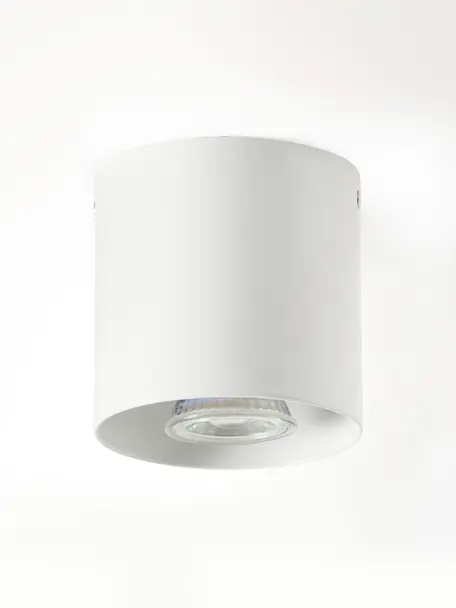 Stropná bodová lampa Roda, Kov s práškovým náterom, Biela, Ø 10 x V 10 cm